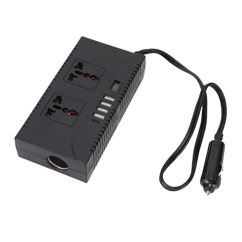 Автомобильный инвертор DC12V 24V в AC220V 110V 150W с цифровым дисплеем 2 розетки 5 USB-портов 1 гнездо прикуривателя PD 25W QC 20W быстрая зарядка
