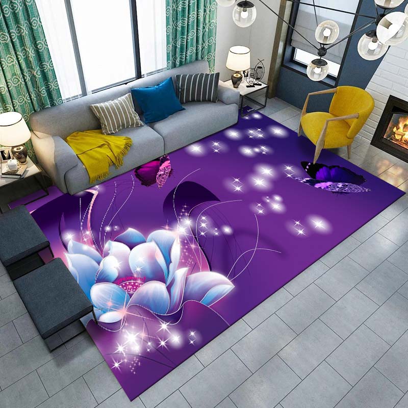 Gorgeous Butterfly Design ECO Friendly Material Carpet for Living Room Bedroom Bedside Rug Floor Mat Hallway Non-Slip Rug