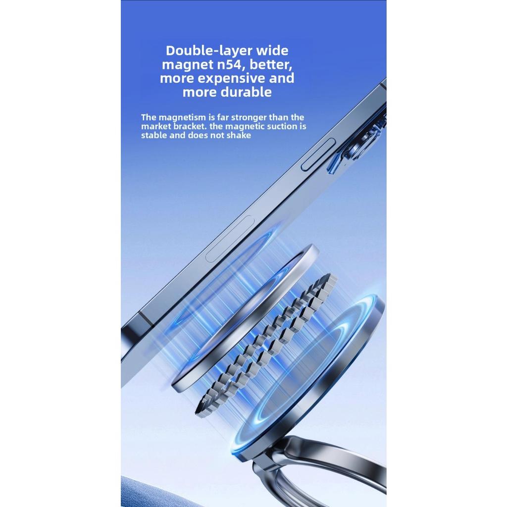 Вакуумный магнитный держатель для телефона, Складной и регулируемый магнитный держатель для телефона с управлением одной рукой, Вращение на 360°, Подходит для автомобилей