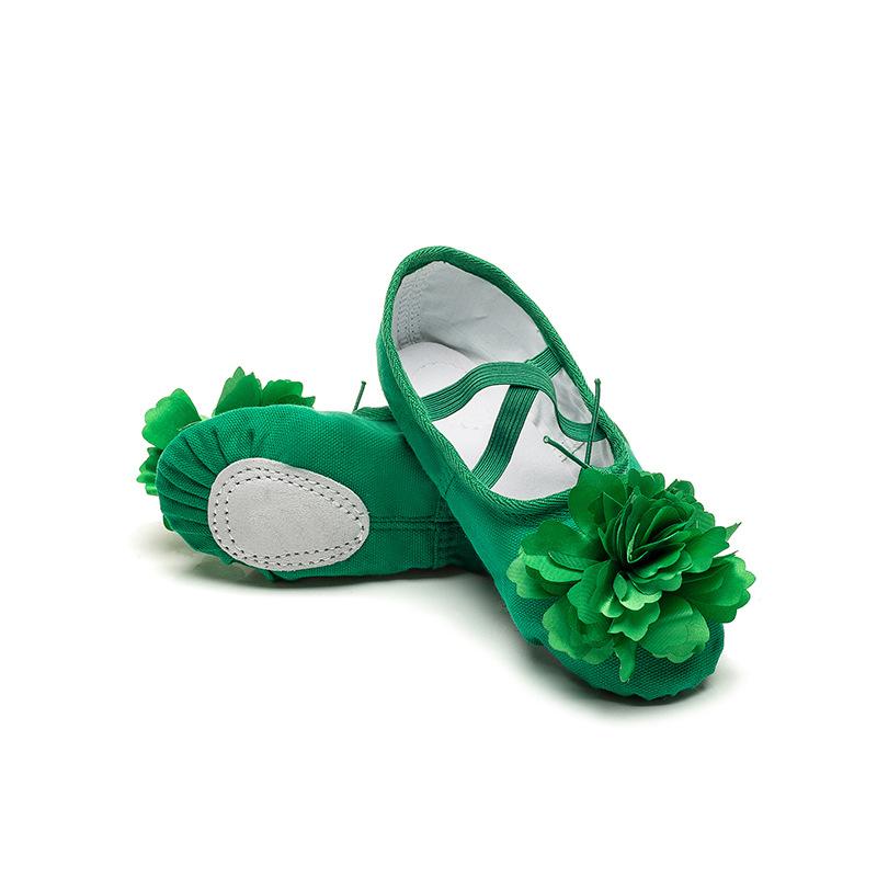 Adult Children's Dance Shoes Men's and Women's Ballet Soft Sole Practice Shoes Form Class Yoga Shoes Flower Cat Claw Dancing Shoes