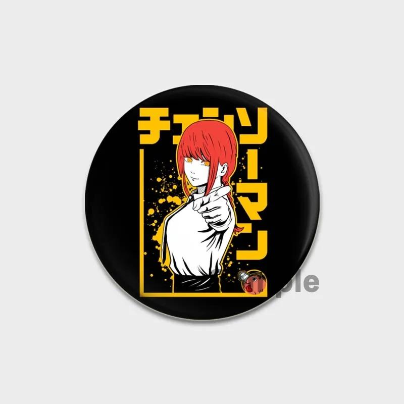 32/44/58MM Chainsaw Man Enamel Pin Brooch, Cute Anime Figure, Power Makima Lapel Pins, Backpack, T-shirt, Jewelry Accessories, Gifts