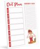 Inkdotpot Weekly Meal Planner Notepad 7"x10 , "Kitchen Menu" Magnetic Meal Planning Pad with Tear Off Grocery S-54 Sheets