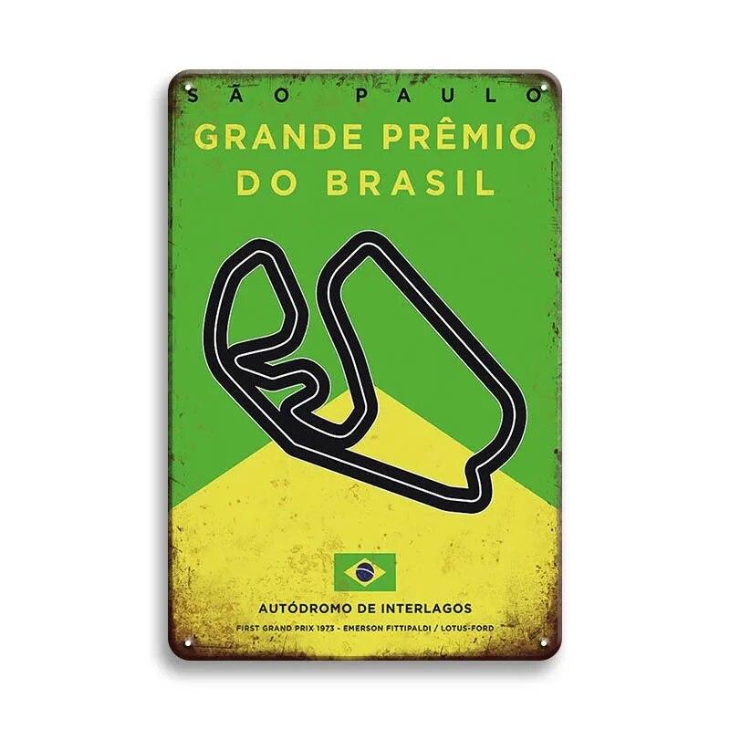 Металлический Плакат Гоночный Трек F1 Конкуренция Винтаж Оловянный Знак Ретро Железная Пластина Бар Клуб Человек Пещера Домашнее Украшение Стены Художественные Наклейки