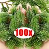 100/50/10 штук искусственных сосновых иголок, пластиковые гирлянды для рождественской елки, сделай сам, сосновые ветки для свадебного украшения дома