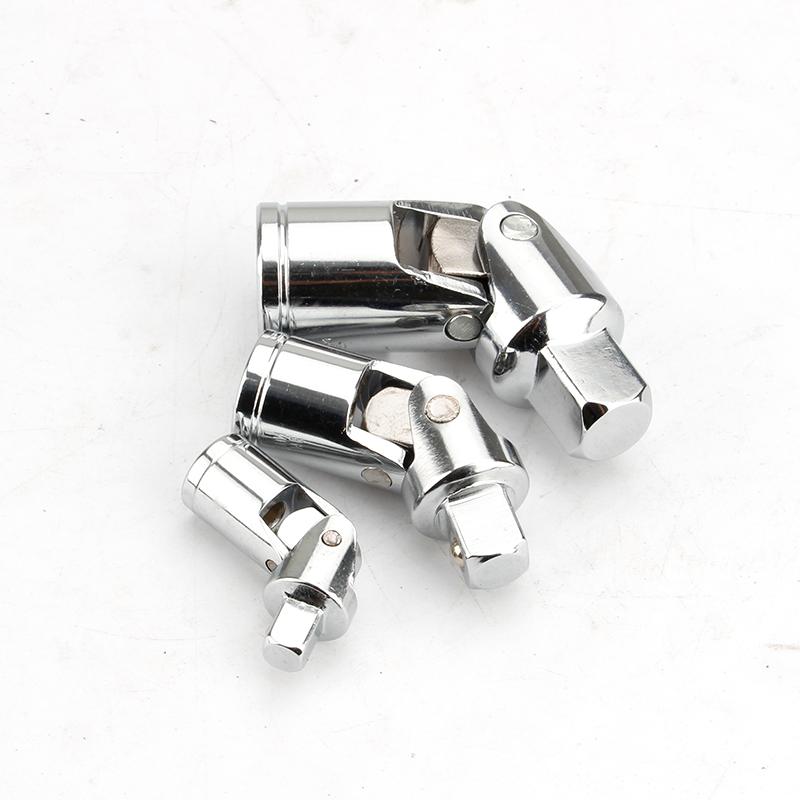 Universal Joint Set Socket Ratchet Wrench Adapter 1/4" 3/8" 1/2" Extension Bar Adapter Crv Steel