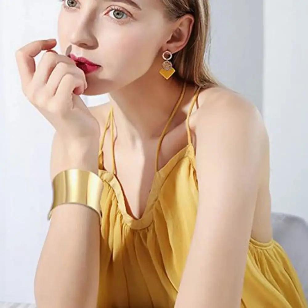 Simple Open Cuff Bangles For Women Jewelry Hollow Metal Adjustable Wide Bracelets Party Jewelry Luxury Pride