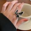 Exaggerate Black Butterfly Ring Black Gothic Opening Ring Jewelry Adjustable Finger Ring  Gift