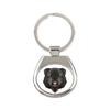 Bouvier Des Flandres, Flanders Cattle Dog - Geometric Keychain with a Photo and the Inscription
