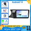 Для Honda City Fit 2014 2015 2016 2017 Мультимедиа Стерео Android 14 Автомобильный Радио DVD Видео Плеер Навигация GPS Левостороннее вождение