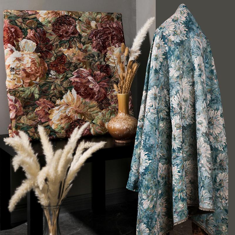 50*150 см ретро литературный подсолнух жаккардовые художественные ткани для самостоятельного шитья скатерти платья одежды фон декор лоскутное полотно