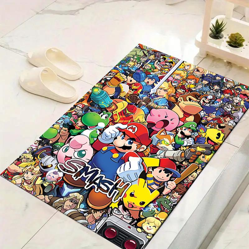 1Pc Super Smash Bros Rug, Office Carpet Indoor Outdoor Doormat, Non-Slip, Comfortable, Living, Christmas Halloween, Xmas Gift N1377