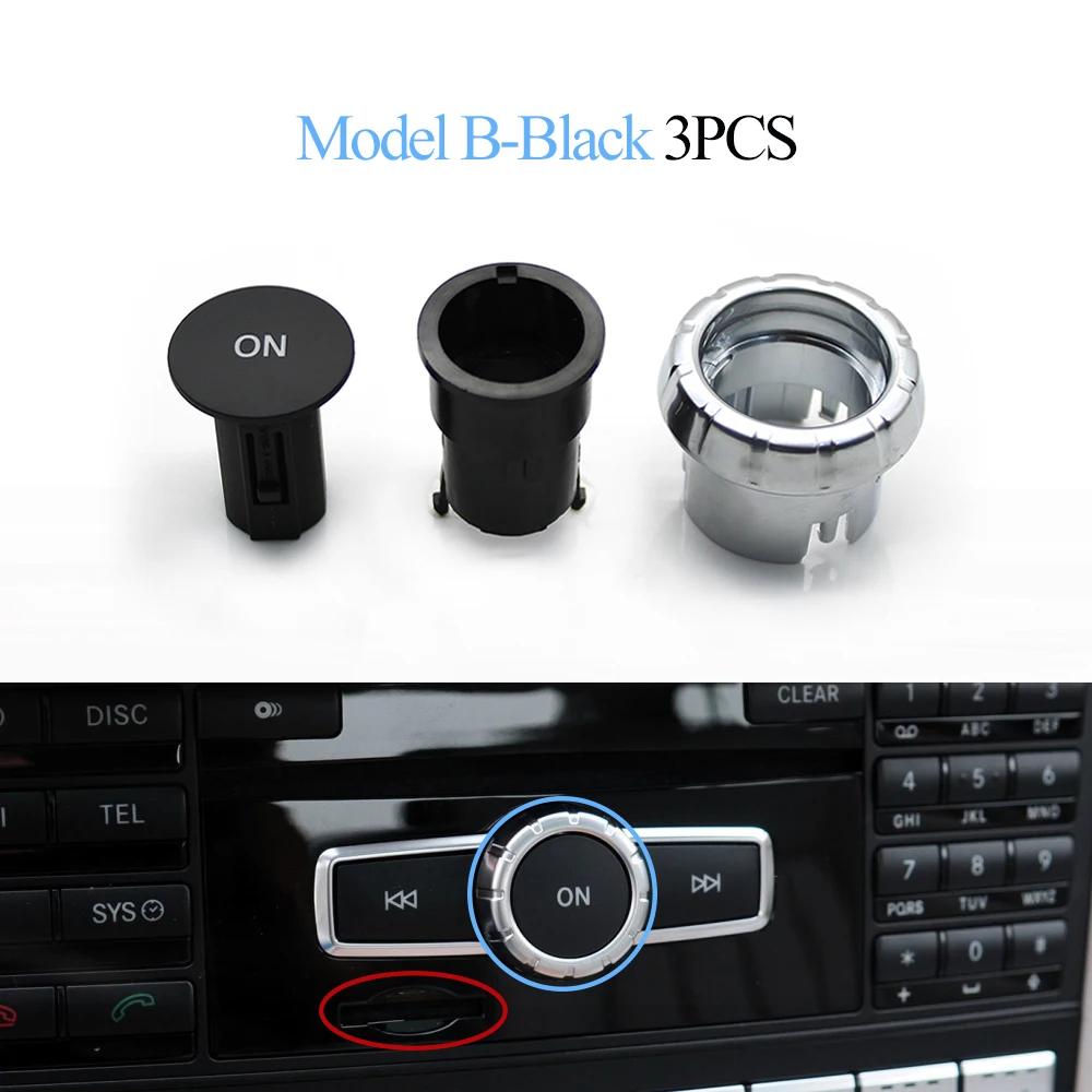 For Mercedes Benz C E GLK W204 X204 W212 W207 W218 W166 3PCS Car Center Console Radio CD Player Buttons Switch Cap Knob Cover