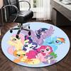 1 шт. Круглый ковер My Little Pony, Дизайн с персонажами аниме и мультфильмов, Коврик под офисное кресло, Нескользящий ковер для домашнего декора, Сезонный подарок, Офис, Гостиная