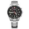 VICTORINOX FIELDFORCE CHRONO Stainless Steel Case Black Stainless Steel 241855 Wristwatch, (316L), Dial, Bracelet, Gift,