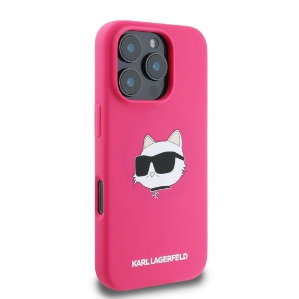Karl Lagerfeld Klhmp16Xschpplf Iphone 16 Pro Max 6.9 Fuksja/Fuschia Hardcase Silicone Choupette Head Print Magsafe