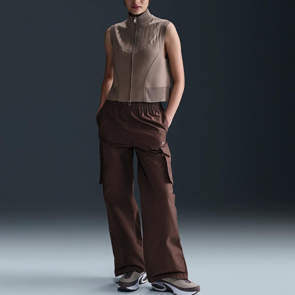 Nike Каждый стежок продуман SS25 Повседневная мода Удобный жилет со стойкой Женский жилет Коричневый Бежевый HM9443-248