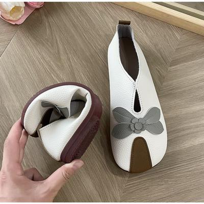 Модные новые весенне-осенние балетки Мэри Джейн из голой кожи для женщин на плоской мягкой подошве для ходьбы, легкие, нескользящие лоферы, кожаная обувь