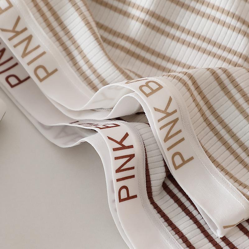 Skin Friendly Non Blocking Mid Waist Panties Sporty and Comfortable Striped Triangle Women’s Panties