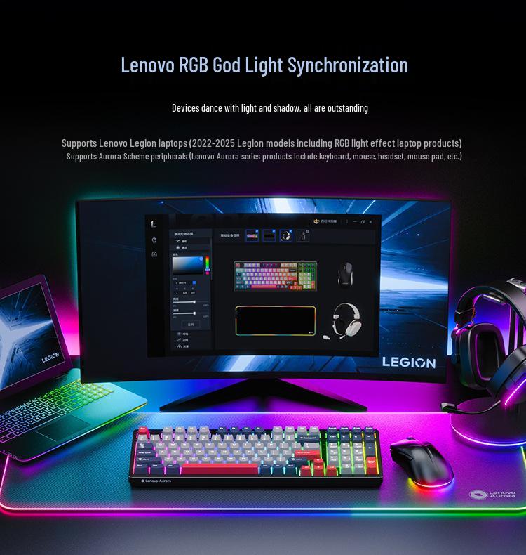 Двухцветная механическая игровая клавиатура Aurora GK10 с 98 клавишами, с возможностью горячей замены, с подсветкой (Трехрежимный, Проводной/Беспроводной, Перезаряжаемый)