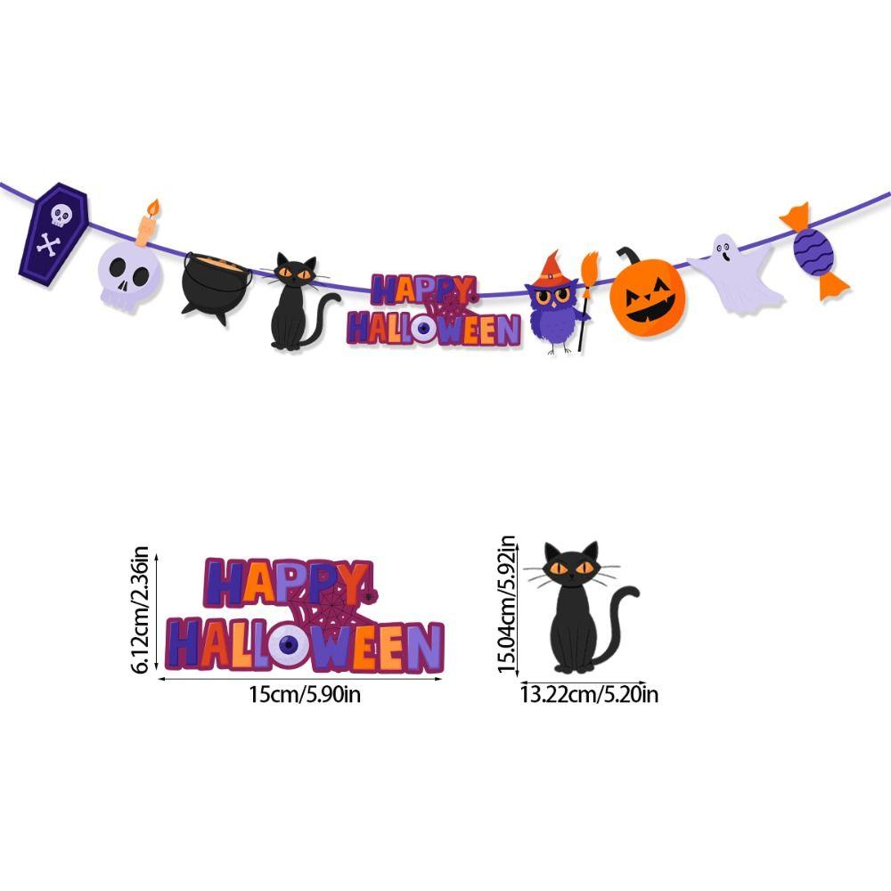 Bat Halloween Birthday Flags Ghost Ghost Decor Flag Creative Witch Pumpkin Pull Flags  Scene Layout
