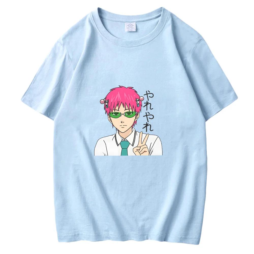 Футболка с коротким рукавом с принтом аниме «The Disastroous Life of Saiki K» Saiki Kusuo Harajuku Hip Hop Casual Tee Fashion Vintage Shirts
