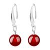High Texture Black and Red Earrings Female Natural Manao Earrings Jewelry Simple Personalized All-Match Lady Earrings