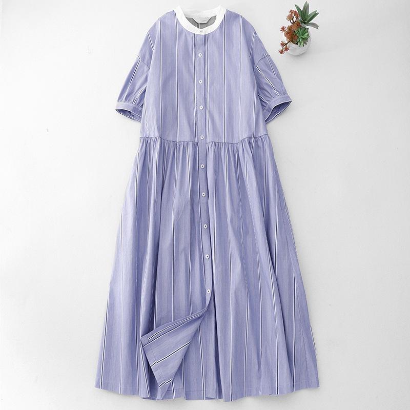 Весна 2025 года, новое платье-кардиган с круглым вырезом и короткими рукавами, женская маленькая полосатая юбка средней и длинной длины