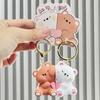 Creative Cat Keychain High Quality Mini Resin Couple Key Chain Cute School Bag Pendant Women