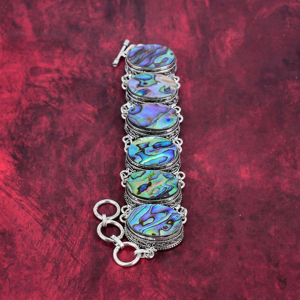 Браслет из ракушки абалон 925 пробы, регулируемый браслет-цепочка, подарок для женщин, браслет ручной работы с драгоценными камнями