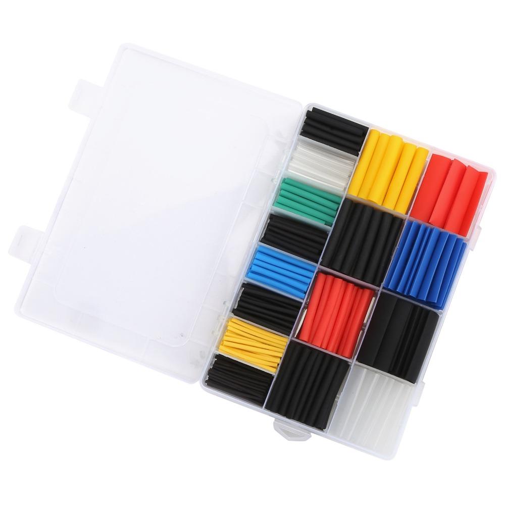 580 Pcs Insulation Shrinkable Tubes Assortment Shrink Ratio 2:1 Wire Cable Sleeve  Electrician