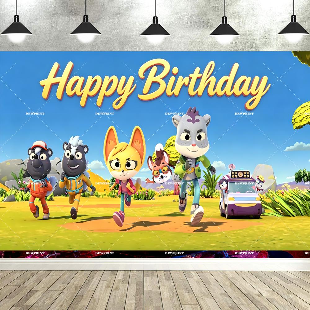 Dewprint The Creature C-Cases Birthday Party Backdrop Cartoon Themed Animals Party Decoration Supplies Birthday Party Banner703