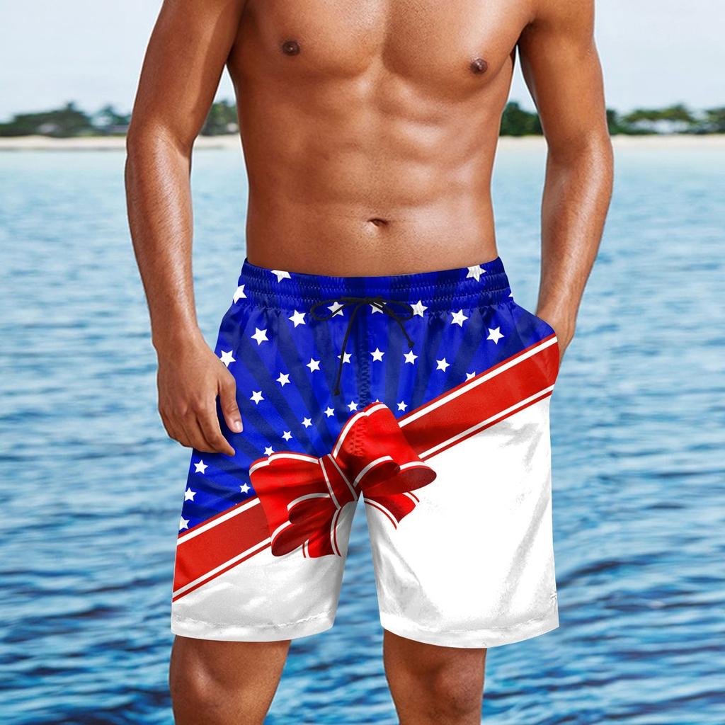 Мужские повседневные модные шорты с принтом в честь Дня независимости, мужские свободные дышащие шорты с принтом