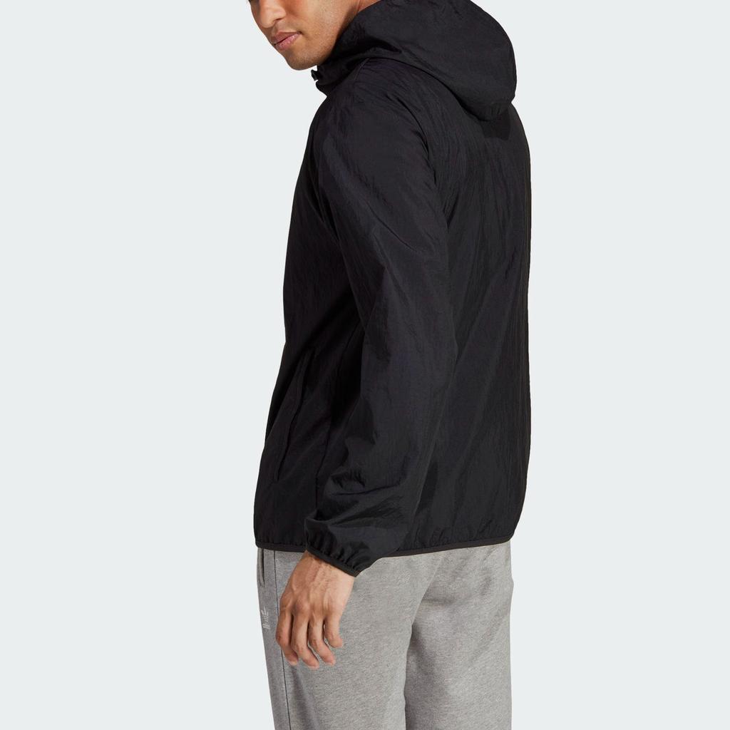 adidas Originals Trefoil Logo Print Zip Hoodie Jacket Мужские куртки черные IA6362