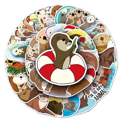 10/50 шт., наклейки с изображением выдры из мультфильма, животные для DIY, багажа, ноутбука, скейтборда, мотоцикла, велосипеда, наклейки