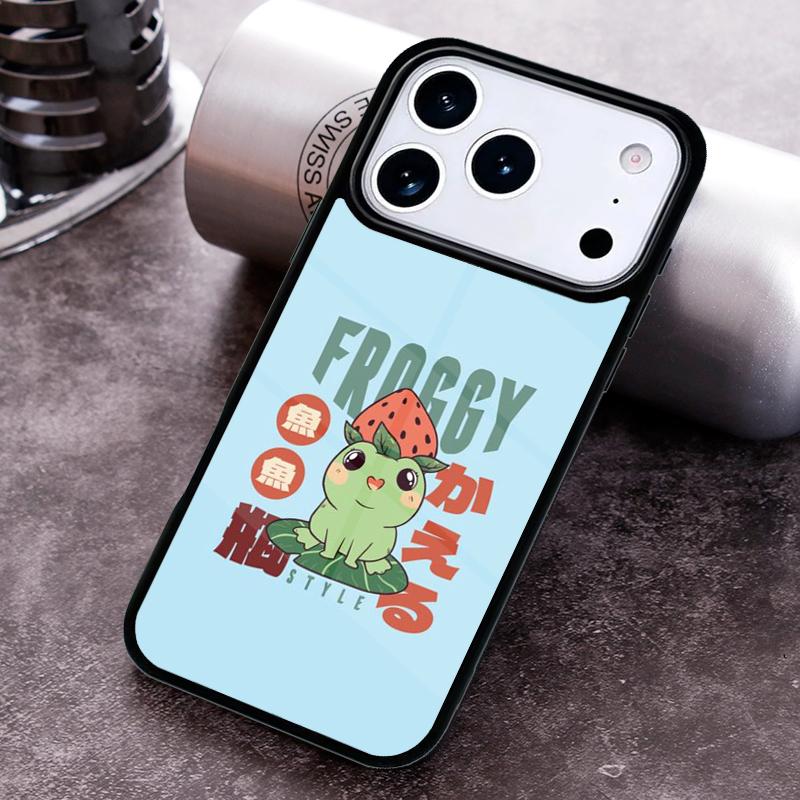 Cottagecore Fruit Strawberry Frog Phone Case For iPhone 17 16 15 14 13 12 11 Pro Max Plus 17Air Soft Silicone Cover