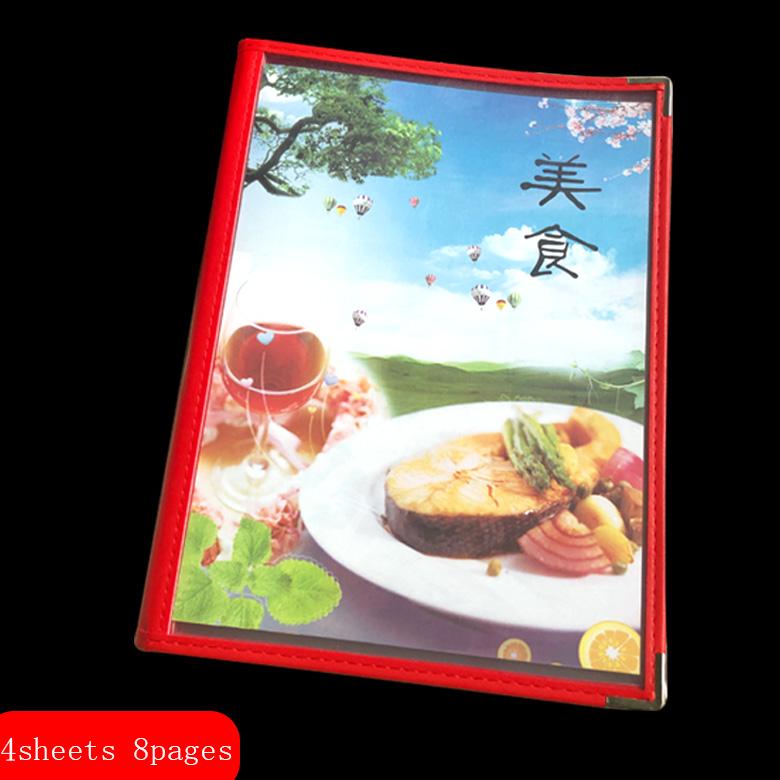 For A4 1/2/3/4/5/ 6/7/8/10/ Slots Single Dobule Three Panel Plastic Menu Holder Transparent Folder Cover