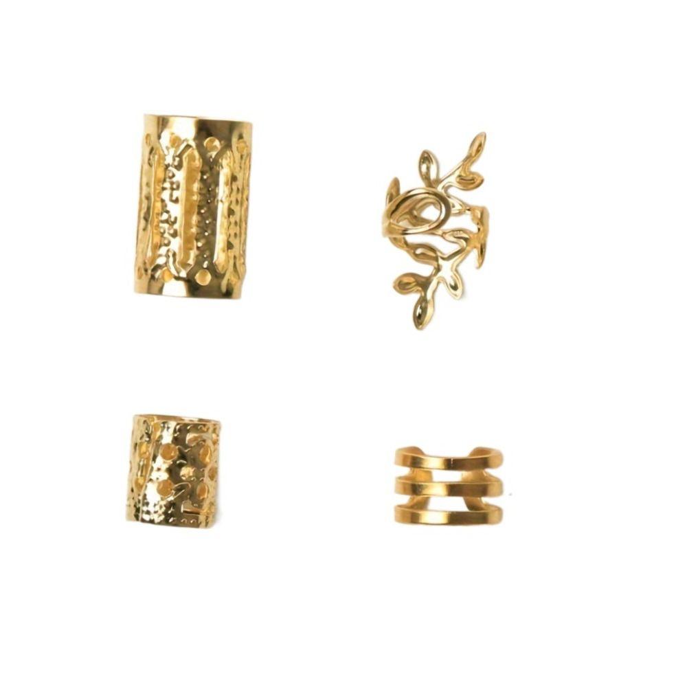 40 шт. набор из 40 смешанных колец для волос, золотые и серебряные трубки для косичек, дреды, бусины для женщин