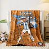 A soccer player holds a flag and trophy with "COPA AMERICA" typography. for all seasons blanket lunch break throw gift