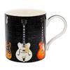 [A3837] - Кружка керамическая "Электрогитара" черная разноцветная - 95х80 мм