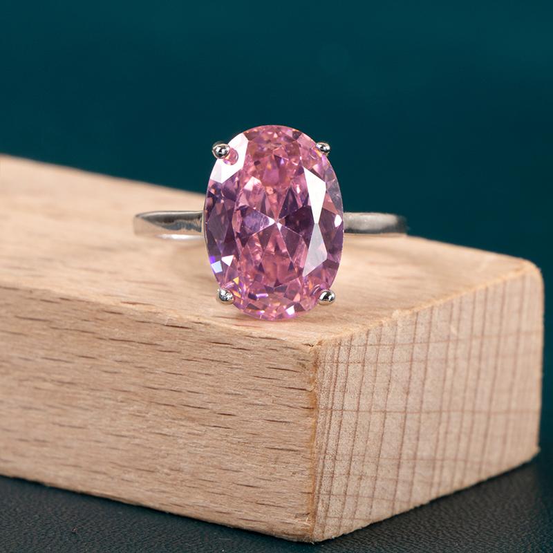 POMOiii Модные овальные обручальные кольца с кристаллами кубического циркона для женщин, роскошное обручальное кольцо красного цвета, модные украшения