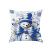 Home Decoration Living Room Sofa Cushion Pillow Christmas Bedroom Blue Snowman Pattern Ins Style Pillow Cover