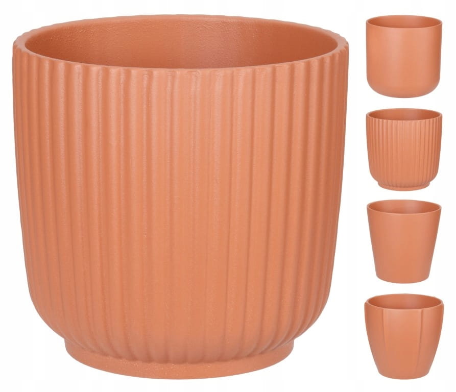 Ceramic flower pot terracotta 18.5x18cm