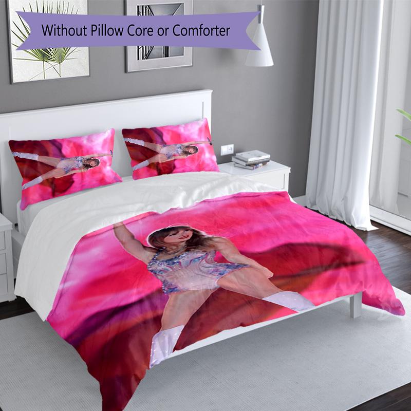 3pcs Taylor Swift pattern bedding set duvet cover set includes duvet cover &pillowcases, perfect all season bedroom decoration & gift