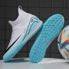 Football Shoes Boys and Girls High-top Fly-woven Breathable Football Sneakers Broken Nails Rubber Non-slip Outsole Competition Shoes
