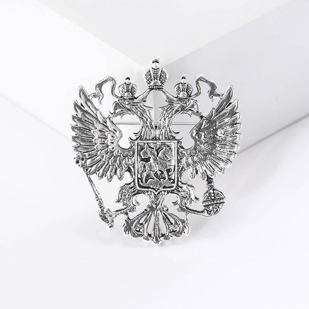 Величественная двуглавая орлиная брошь: Оригинальный мужской аксессуар для куртки