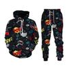 Cartoon 3d Print Hoodie Suits Autumn Winter Men Women Loose Sets Vintage Tracksuit Unisex Hoodie + Pants Two-piece Set