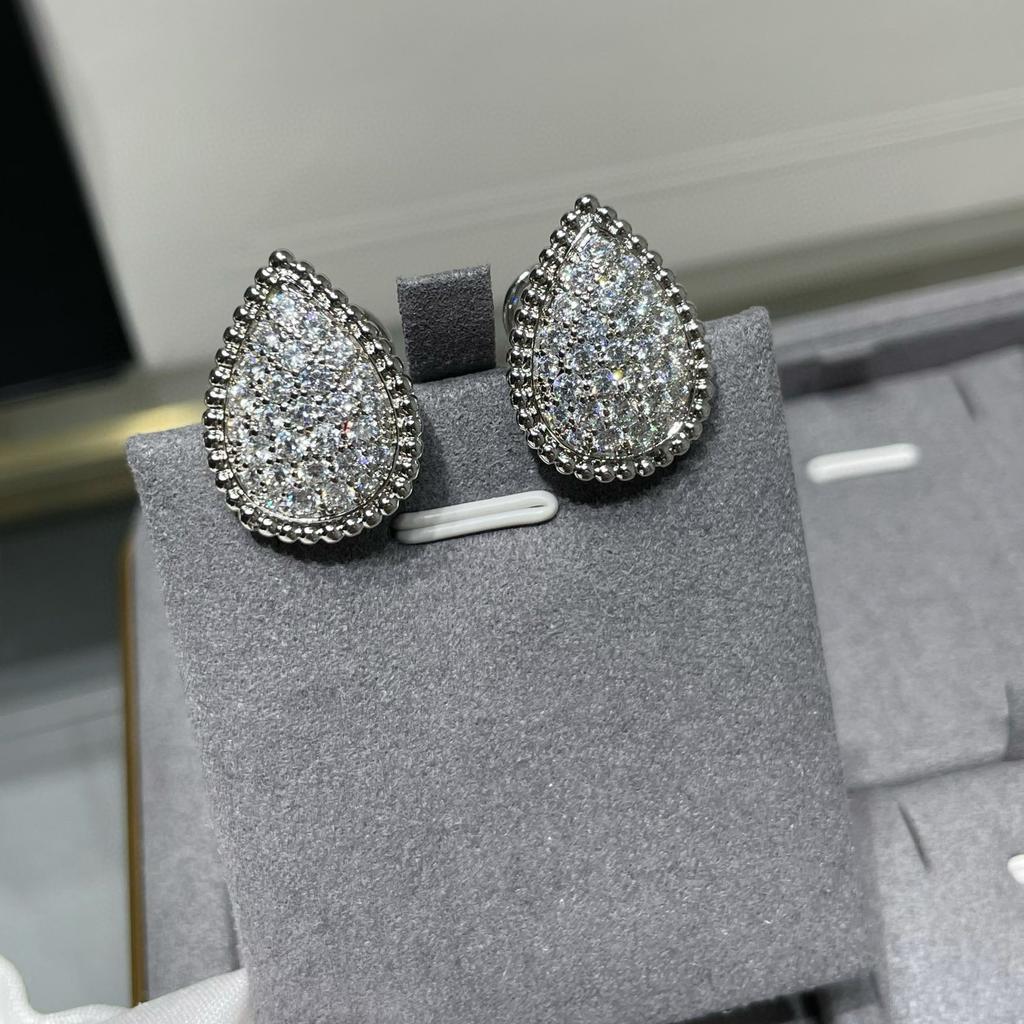 Новый Горячий Бренд Винтажные Серьги для Женщин Роскошные Ювелирные Изделия Модные Серьги-Клипсы Дизайнерские Серьги-Подвески в Виде Капли Воды Чистое Серебро 925 пробы для Вечеринки