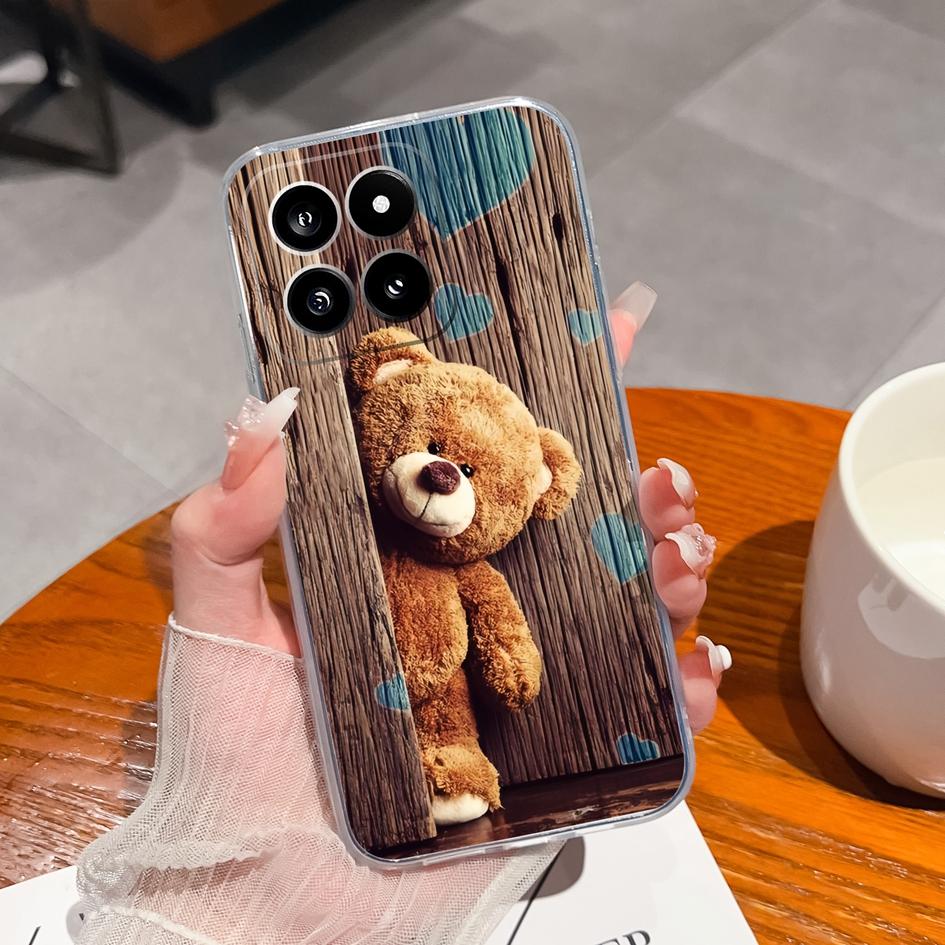 Чехол для Xiaomi Poco C51 F5 C50 X6 Pro 14, сумки для телефонов, защитная пленка для экрана, прозрачный силиконовый мягкий ТПУ, модный дизайн, корпус, чехол для Xiaomi Shell