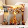 Couple Cat Print Decorative Pillowcase Bedroom Living Room Square Cushion Pillowcase