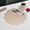 PVC Placemat Flower Hollow High Temperature Resistant Coaster Table Mat Non-slip Insulation Pad for Kitchen Dining Home Decor